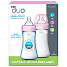 Alternate image 1 for ChiccoDuo&reg; 9 oz. 2-Pack Hybrid Baby Bottles with Invinci-Glass&reg; in Pink
