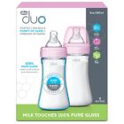 Alternate image 1 for ChiccoDuo&reg; 9 oz. 2-Pack Hybrid Baby Bottles with Invinci-Glass&reg; in Pink