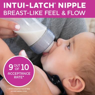ChiccoDuo&reg; 9 oz. 2-Pack Hybrid Baby Bottles with Invinci-Glass&reg; in Pink. View a larger version of this product image.