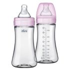 Alternate image 0 for ChiccoDuo&reg; 9 oz. 2-Pack Hybrid Baby Bottles with Invinci-Glass&reg; in Pink