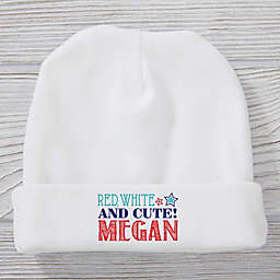 Red, White and Blue 0-6M Personalized Baby Hat