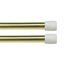 Kenney™ Fast Fit™ No Tools 18 to 28-Inch Adjustable Curtain Rods in Brass (Set of 2)