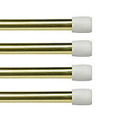 Kenney&trade; Fast Fit&trade; No Tools 18 to 28-Inch Adjustable Curtain Rods in Brass (Set of 4)