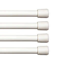 Kenney™ Fast Fit™ No Tools 28 to 48-Inch Adjustable Curtain Rods in White (Set of 4)