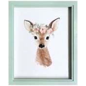 ever &amp; ever&trade; Watercolor Floral Fawn Framed Wall Art