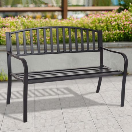 QLLL 5 Feet Fashion and Novel Backless Garden Bench Patio Park Bench with Stainless Steel Frame Porch Metal Bench Ideal for Outdoors And Indoors
