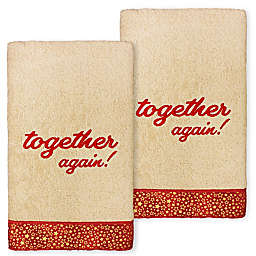 Linum Home Textiles 2-Piece Christmas Together Again Embroidered Hand Towel Set