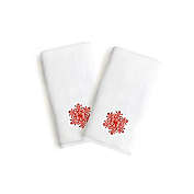 Linum Home Textiles Snowflakes Embroidered 2-Piece Hand Towel Set in White
