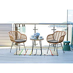 Manhattan Comfort Antibes 3-Piece Patio Seating Set with Cushions
