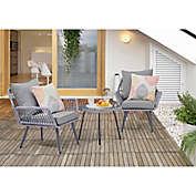 Manhattan Comfort Cannes 3-Piece Patio Seating Set with Cushions