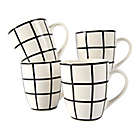 Alternate image 1 for Simply Essential&trade; 12 oz. Mugs in White/Black (Set of 4)