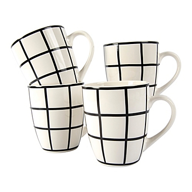 Simply Essential&trade; 12 oz. Mugs in White/Black (Set of 4). View a larger version of this product image.