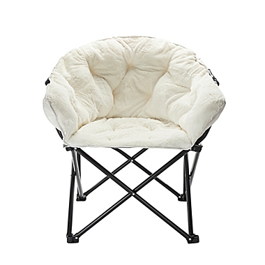 Simply Essential&trade; Foldable Faux Fur Club Chair in Ivory. View a larger version of this product image.