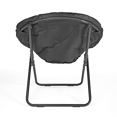 Simply Essential&trade; Foldable Saucer Lounge Chair in Black Jersey. View a larger version of this product image.