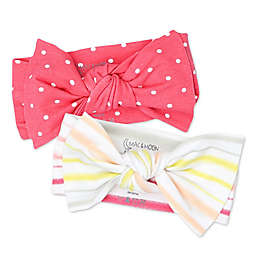 Mac & Moon Size 0-9M 2-Pack Stripes & Dots Headbands in Pink