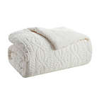 Alternate image 3 for Simply Essential&trade; Cable Knit Sherpa 3-Piece King Comforter Set in Coconut Milk