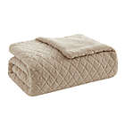 Alternate image 3 for Simply Essential&trade; Diamond Sherpa 3-Piece Full/Queen Comforter Set in Linen