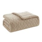 Alternate image 3 for Simply Essential&trade; Diamond Sherpa 3-Piece Full/Queen Comforter Set in Linen