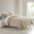 Alternate image 1 for Simply Essential&trade; Diamond Sherpa 3-Piece Full/Queen Comforter Set in Linen
