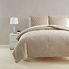 Alternate image 0 for Simply Essential&trade; Diamond Sherpa 3-Piece Full/Queen Comforter Set in Linen