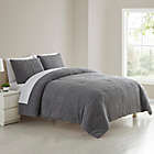 Alternate image 1 for Simply Essential&trade; Chevron Carved Sherpa 3-Piece King Comforter Set in Alloy