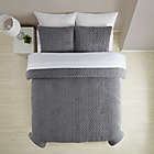 Alternate image 2 for Simply Essential&trade; Chevron Carved Sherpa 3-Piece King Comforter Set in Alloy