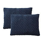 Alternate image 4 for Simply Essential&trade; Chevron Carved Sherpa 3-Piece King Comforter Set in Indigo