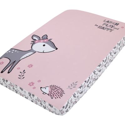Little Love by NoJo&reg; Sweet Deer Photo Op Fitted Mini Crib Sheet in Pink