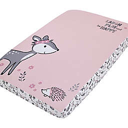 Little Love by NoJo® Sweet Deer Photo Op Fitted Mini Crib Sheet in Pink