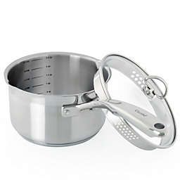 Chantal® Induction 21 Steel® 2.5 qt. Stainless Steel Pour-Spout Saucepan with Glass Lid