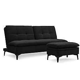 Sealy® Avondale Convertible Sofa Bed with Ottoman in Sydney Black