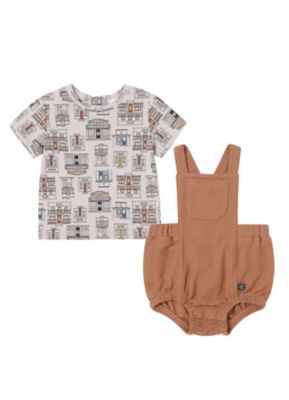 Kidding Around Wild West 2-Piece Top and Shortall Set in French Oak