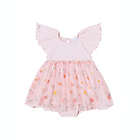 Alternate image 0 for Kidding Around Newborn Embroidered Tulle Dress Romper in Pink