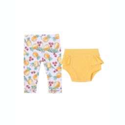 Kidding Around 2-Piece Sweet Pineapple Legging and Panty Set in White