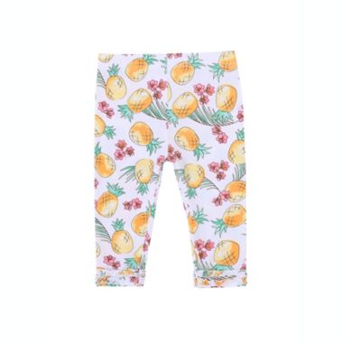 Kidding Around Newborn 2-Piece Sweet Pineapple Legging and Panty Set in White. View a larger version of this product image.