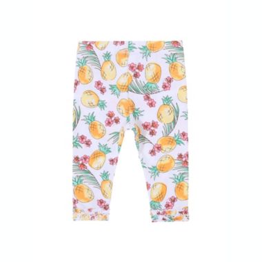 Kidding Around Newborn 2-Piece Sweet Pineapple Legging and Panty Set in White. View a larger version of this product image.