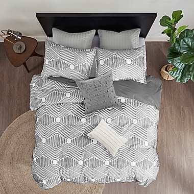 INK+IVY Ellipse Cotton 3-Piece King/California King Comforter Set in Grey. View a larger version of this product image.