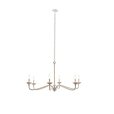 Hampton Hill Brighton 6-Light Farmhouse Chandelier in Distressed White. View a larger version of this product image.