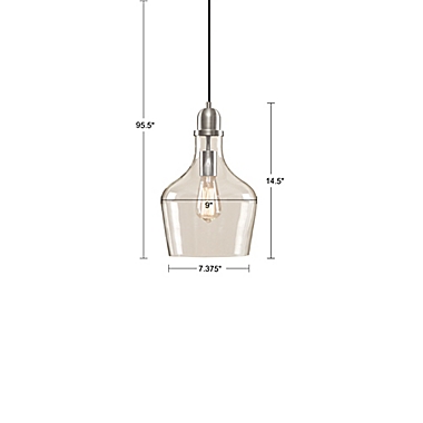 Hampton Hill Auburn Single-Light Pendant in Silver with Glass Shade. View a larger version of this product image.