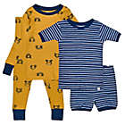 Alternate image 0 for The Honest Company&reg; Size 2T 4-Piece Crabs/Stripes Short and Long Pajama Set in Yellow/Navy