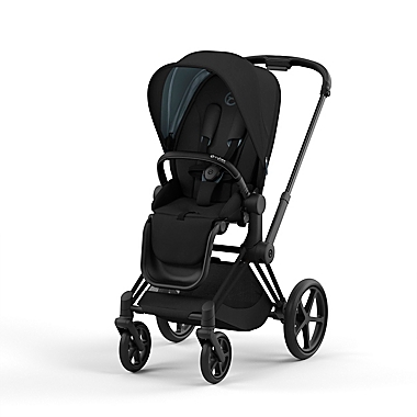 Cybex PRIAM 4 Stroller with Matte Black Frame and Deep Black Seat. View a larger version of this product image.