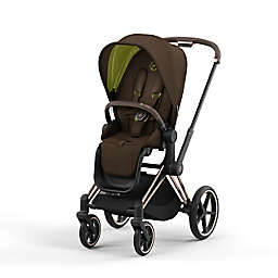 CYBEX PRIAM 4 Single Stroller with Khaki Green Seat in Rose Gold/Green