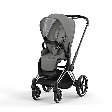Cybex PRIAM 4 Stroller with Chrome/Black Frame and Soho Grey Seat. View a larger version of this product image.