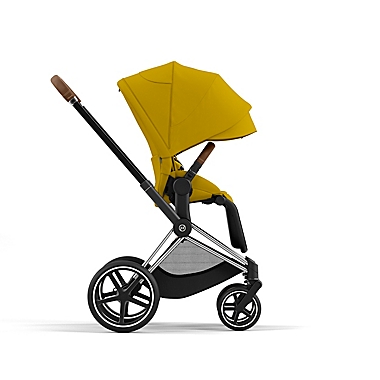 CYBEX&reg; PRIAM 4 Stroller with Chrome/Brown Frame and Mustard Yellow Seat. View a larger version of this product image.