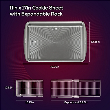 Circulon&reg; Nonstick 11-Inch x 17-Inch Cookie Sheet with 2 Cooling Racks. View a larger version of this product image.