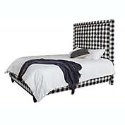 Leffler Home Eden Queen Upholstered Panel Bed in Black/White