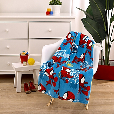 Marvel&reg; Spidey and His Amazing Friends Blanket in Blue. View a larger version of this product image.