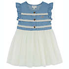 Alternate image 0 for Calvin Klein&reg; Size 3T Denim Crochet Lace Flutter Sleeve Dress