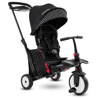 Smartrike Str5, 7-in-1 Folding Baby Stroller Tricycle, 9m+ - B\u0026W, Black