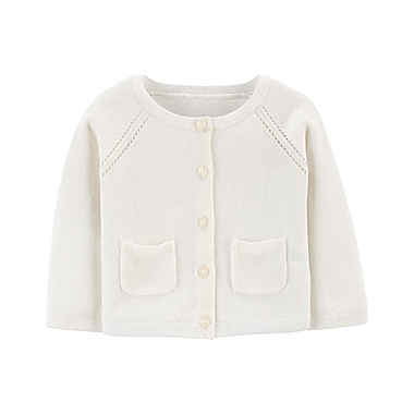 carter&#39;s&reg; Size 3M Solid Cardigan in White. View a larger version of this product image.
